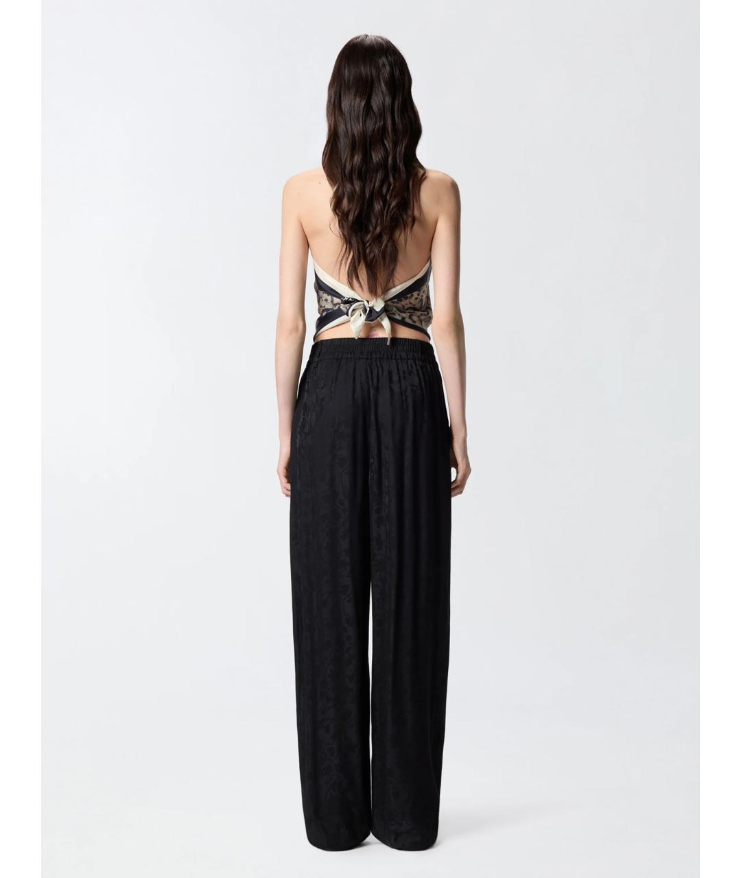 PINKO Черные вискозные прямые брюки, фото 4