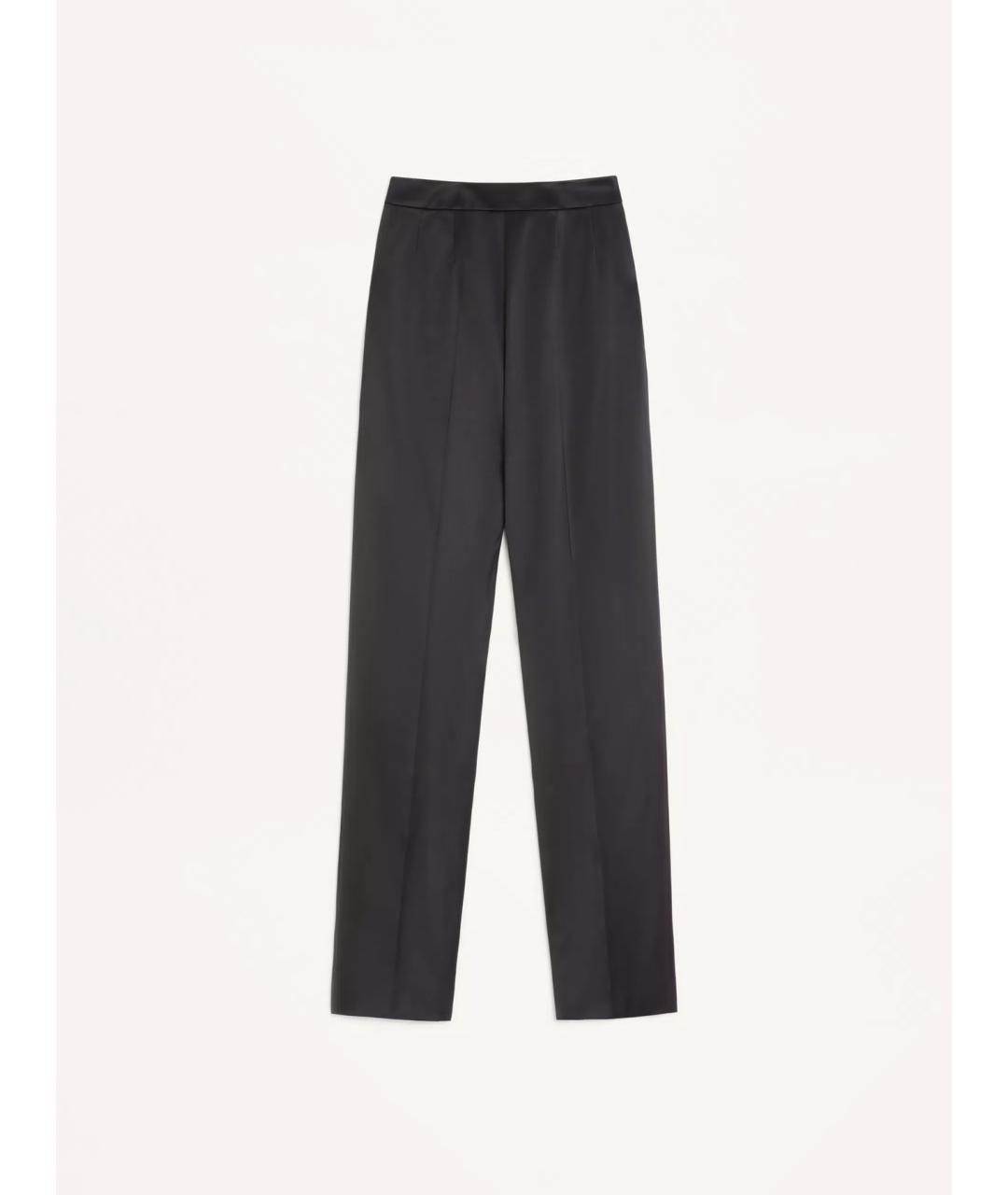 VALENTINO Черные шелковые прямые брюки, фото 2