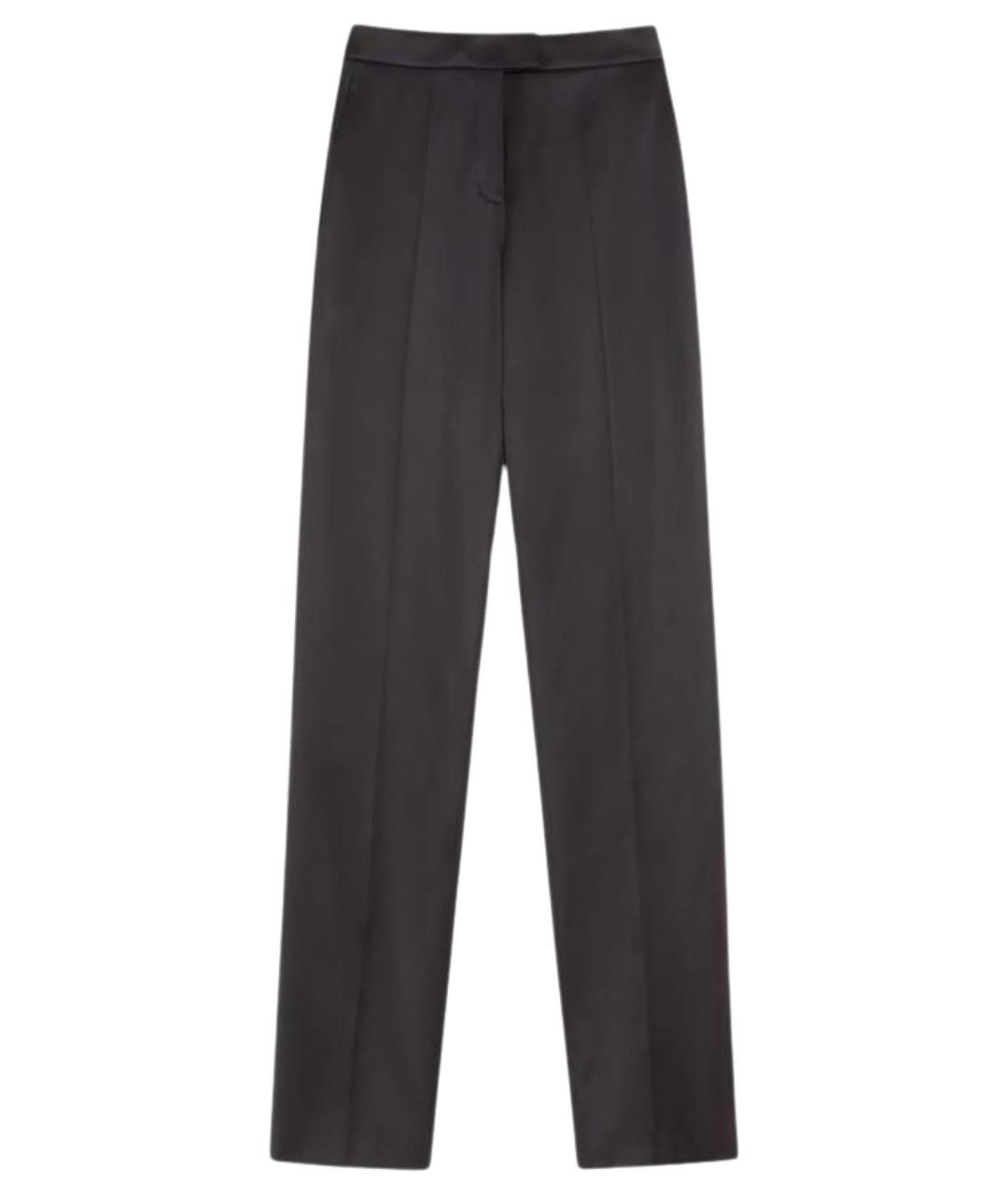 VALENTINO Черные шелковые прямые брюки, фото 1