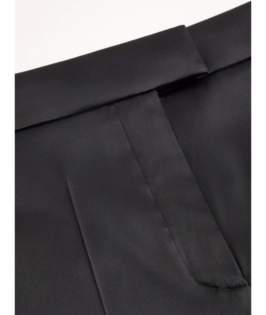 VALENTINO Черные шелковые прямые брюки, фото 3