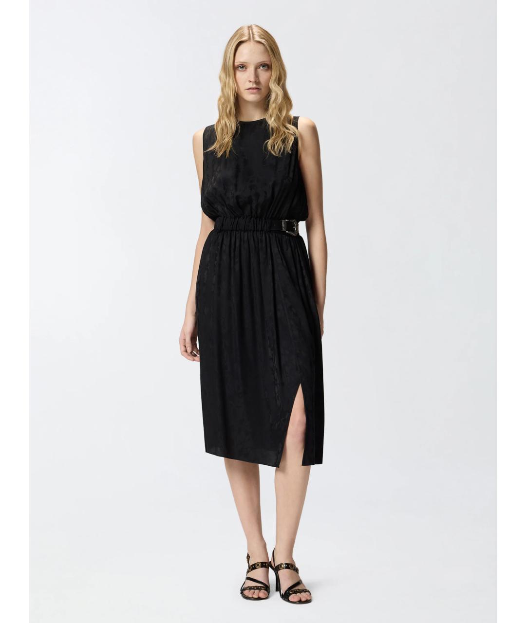 PINKO Черное вискозное повседневное платье, фото 3