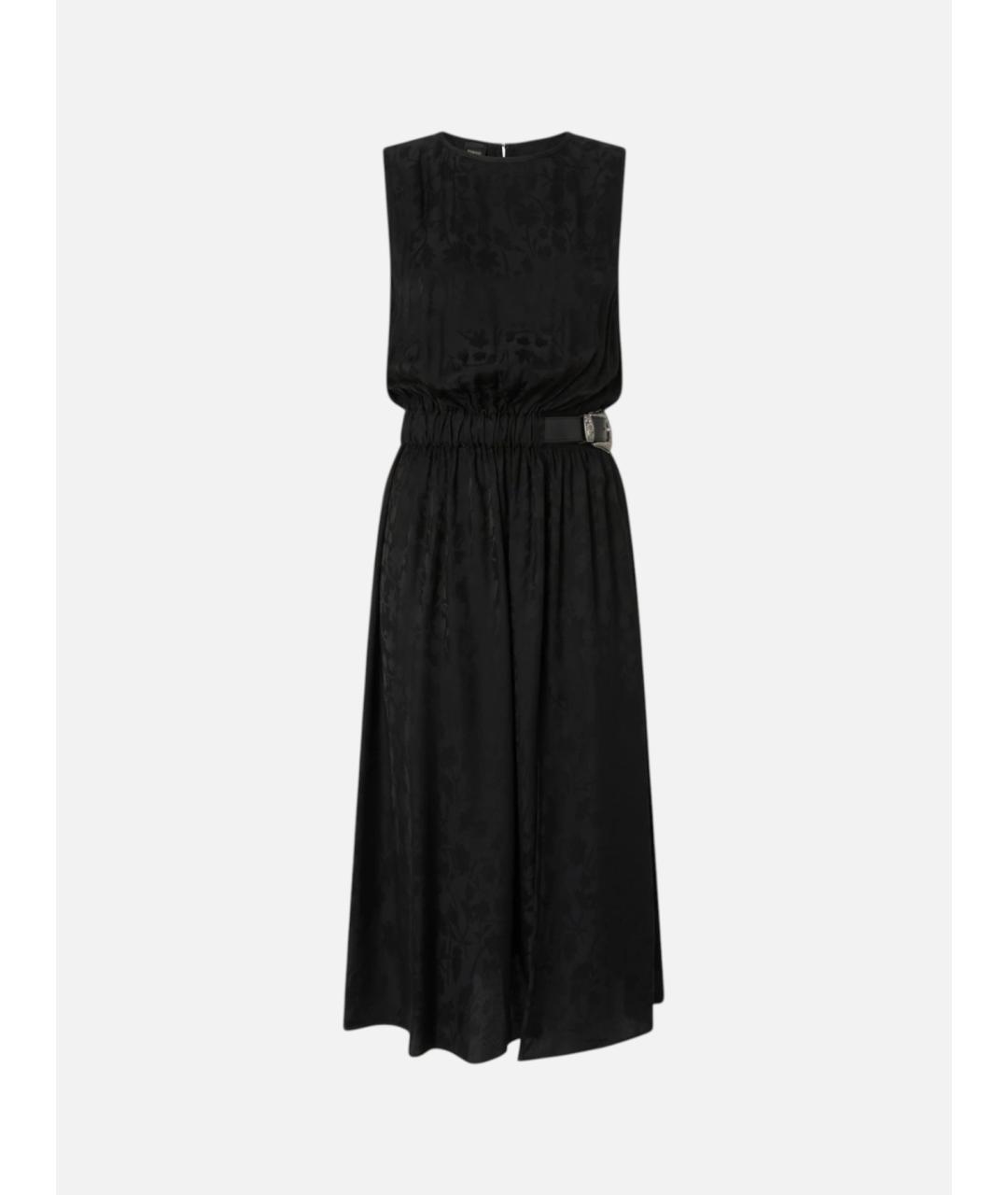 PINKO Черное вискозное повседневное платье, фото 7