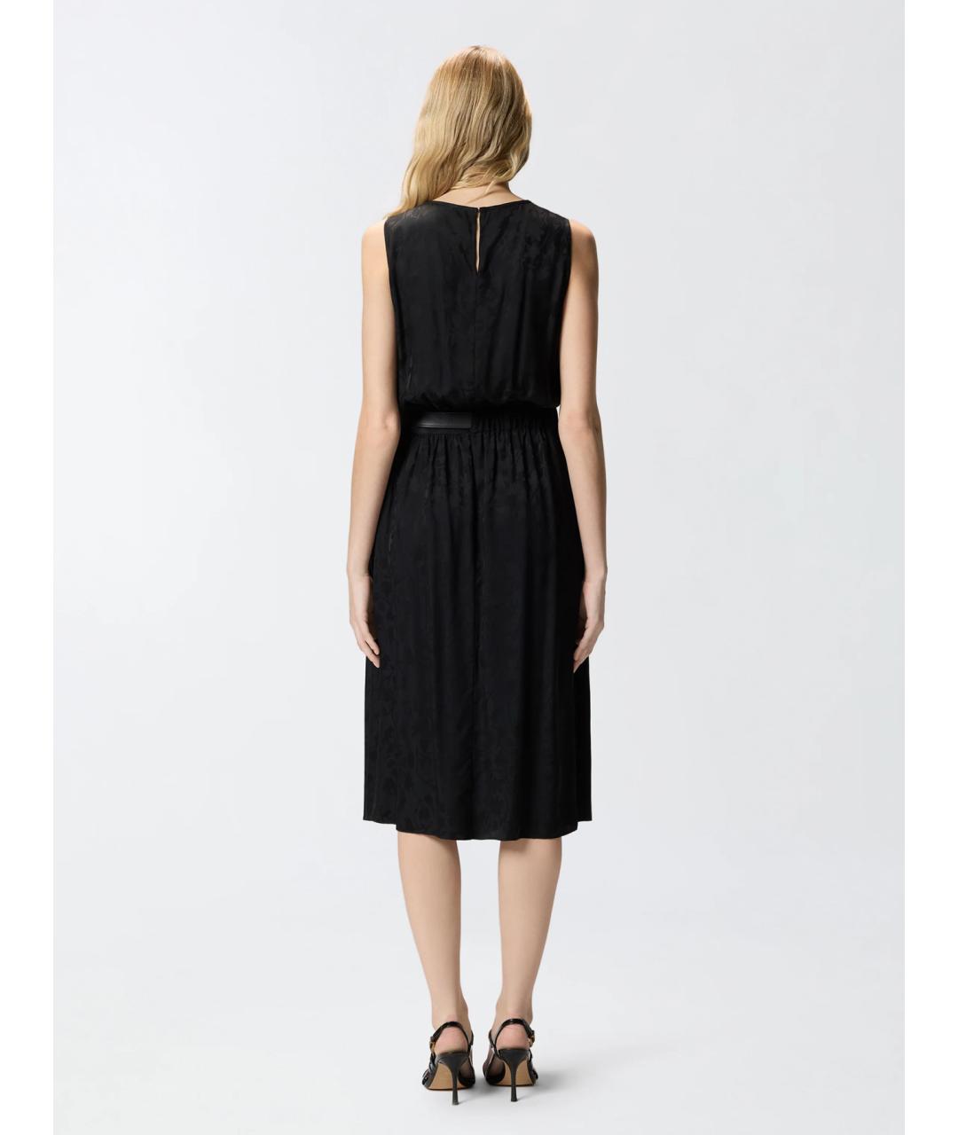 PINKO Черное вискозное повседневное платье, фото 4