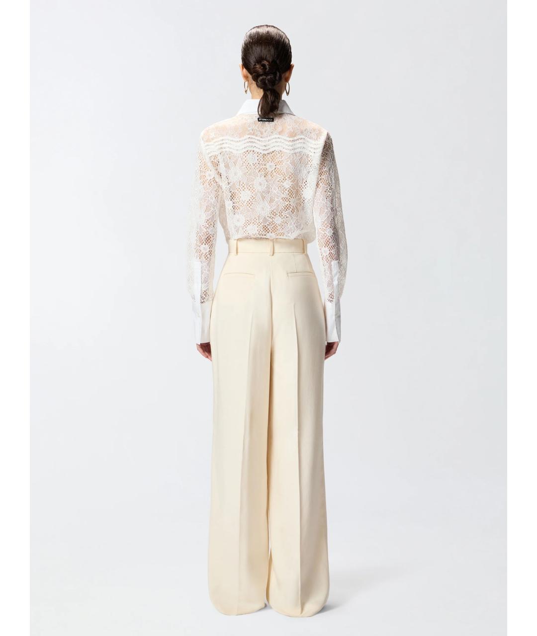 PINKO Бежевые вискозные прямые брюки, фото 4
