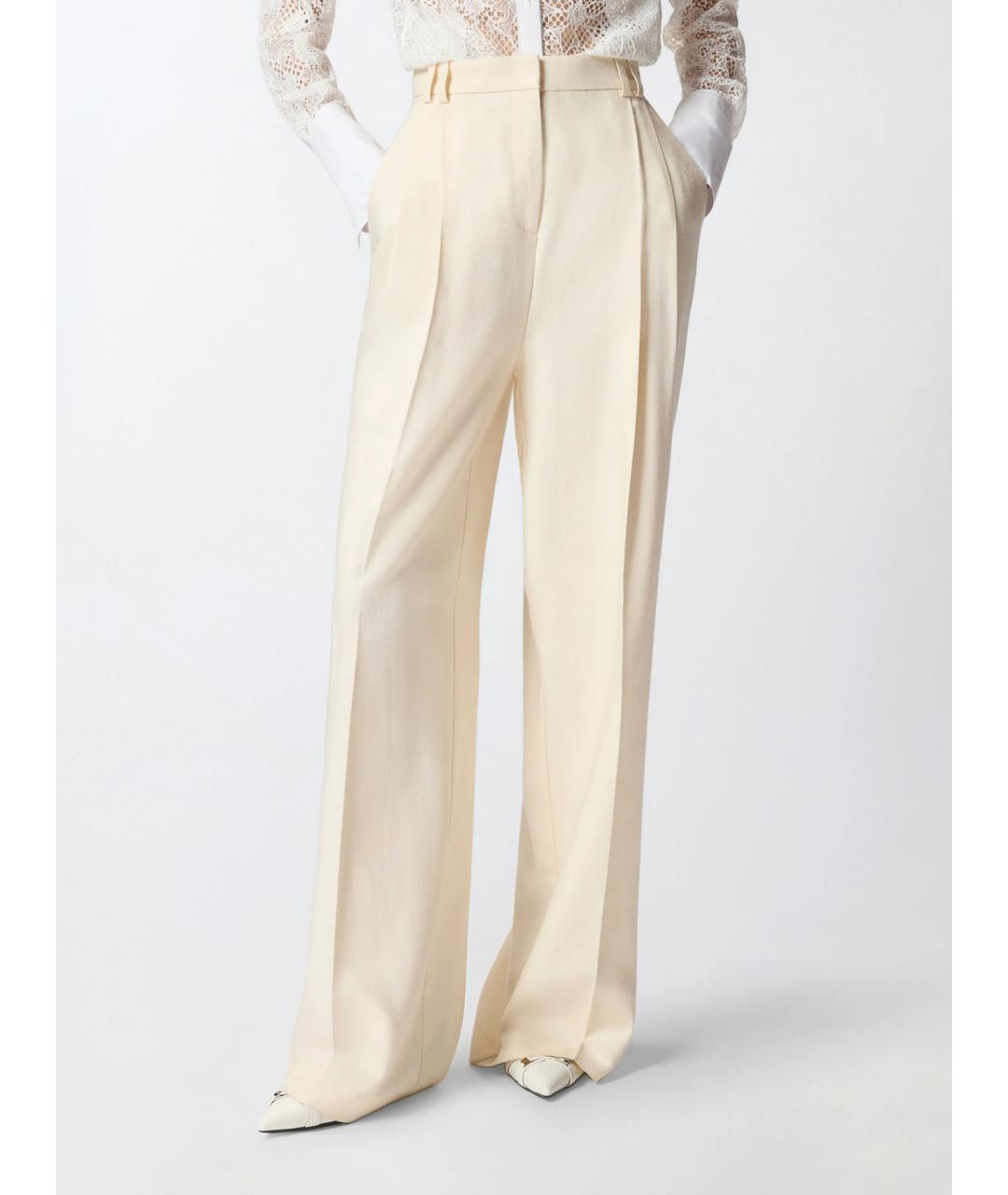 PINKO Бежевые вискозные прямые брюки, фото 3