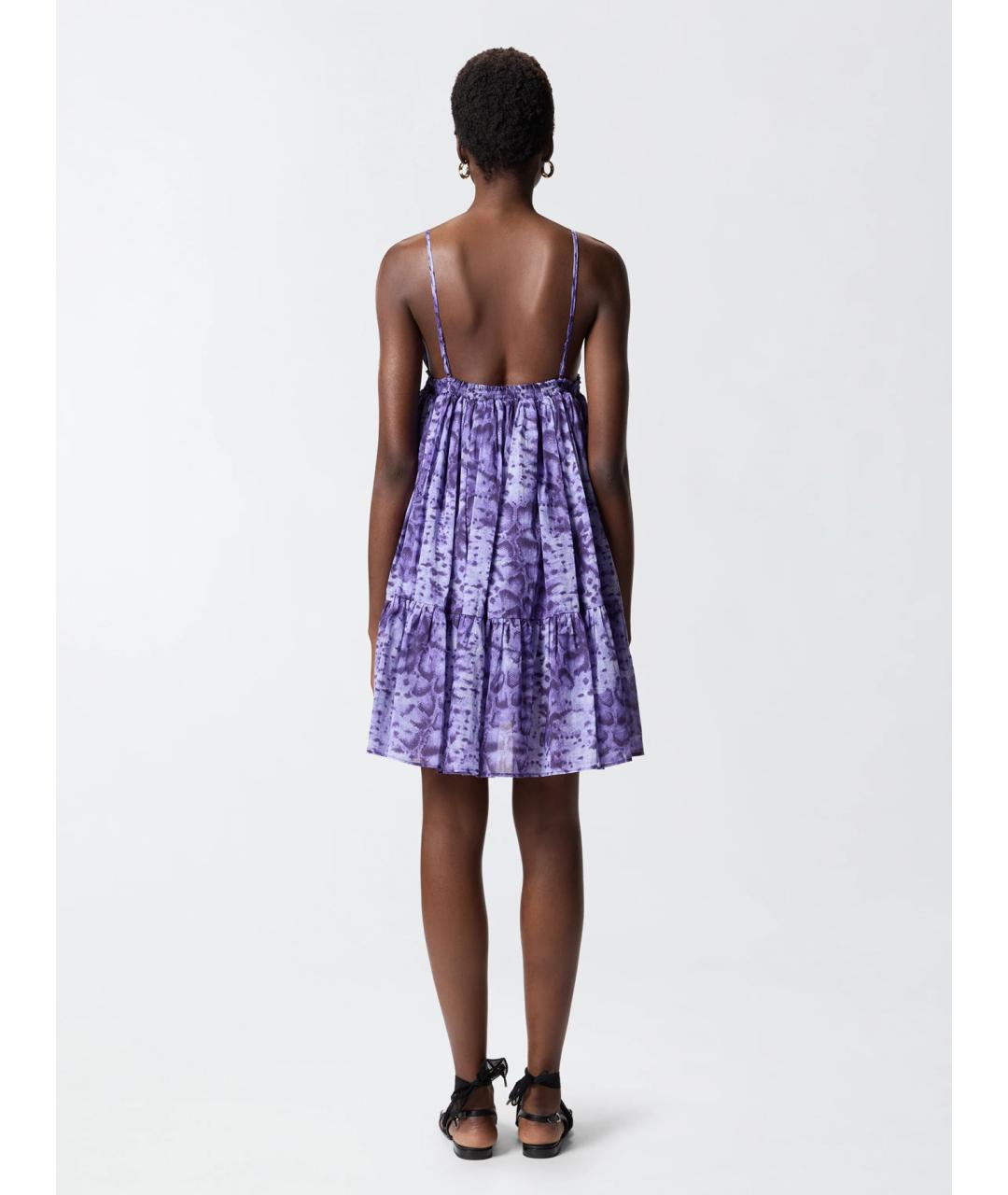 PINKO Фиолетовое хлопковое повседневное платье, фото 4