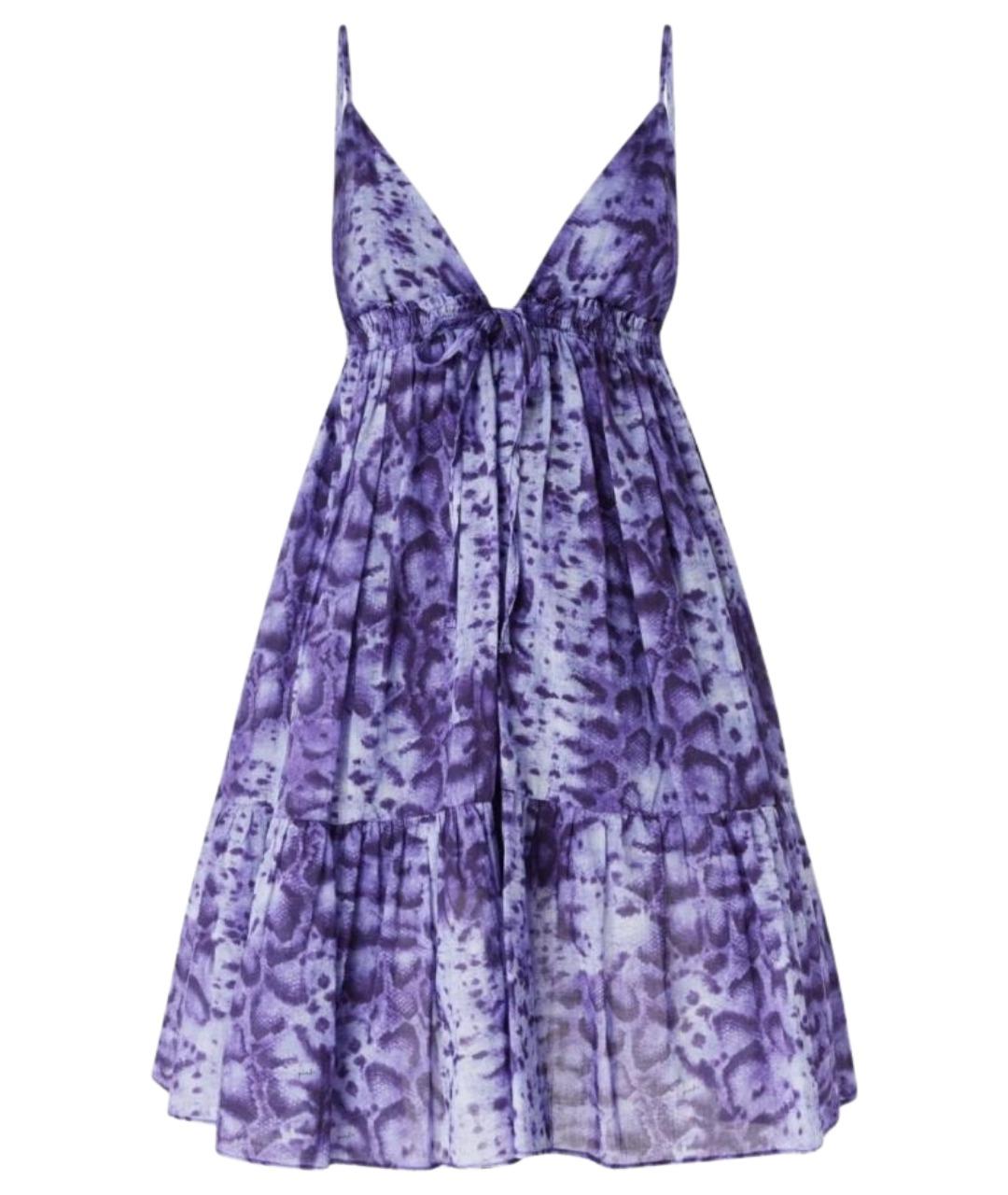 PINKO Фиолетовое хлопковое повседневное платье, фото 1