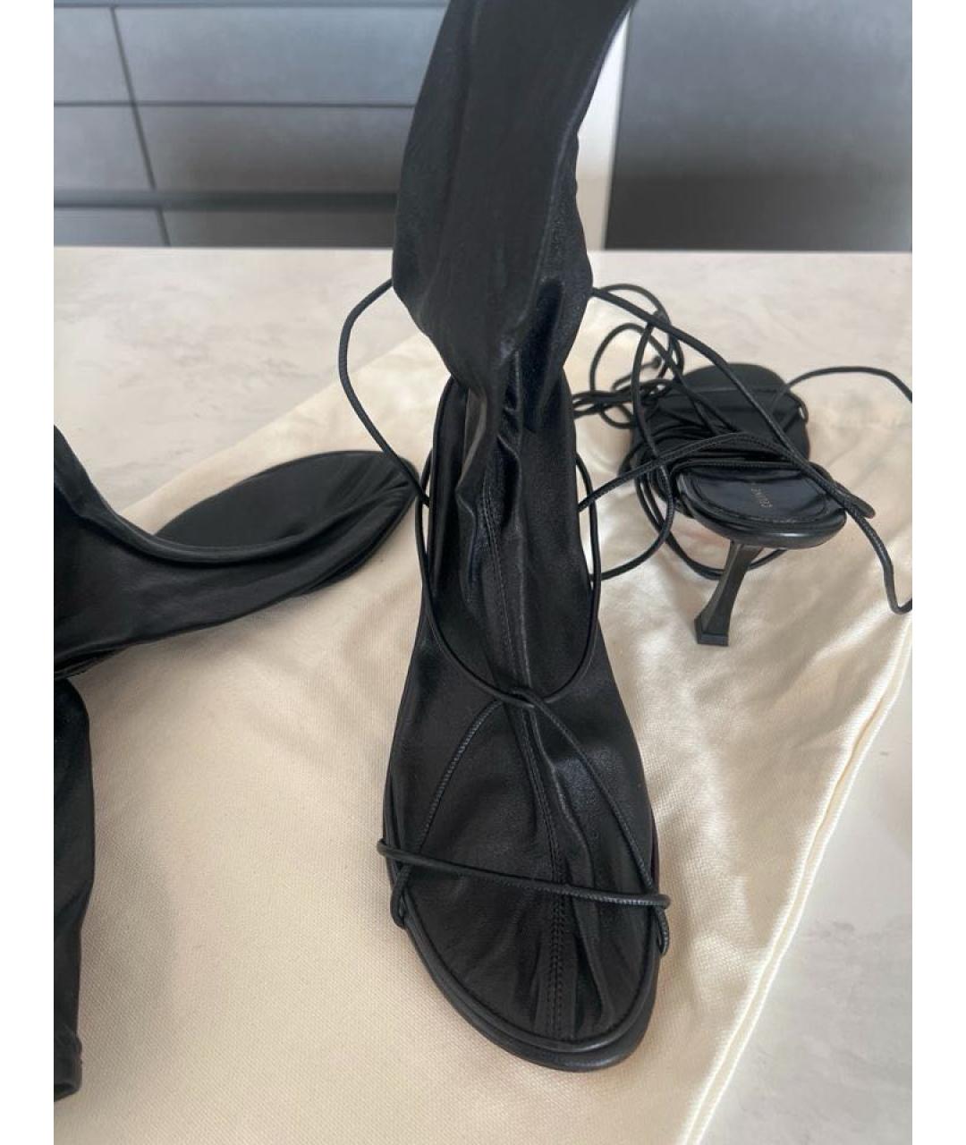 CELINE Черные кожаные босоножки, фото 2