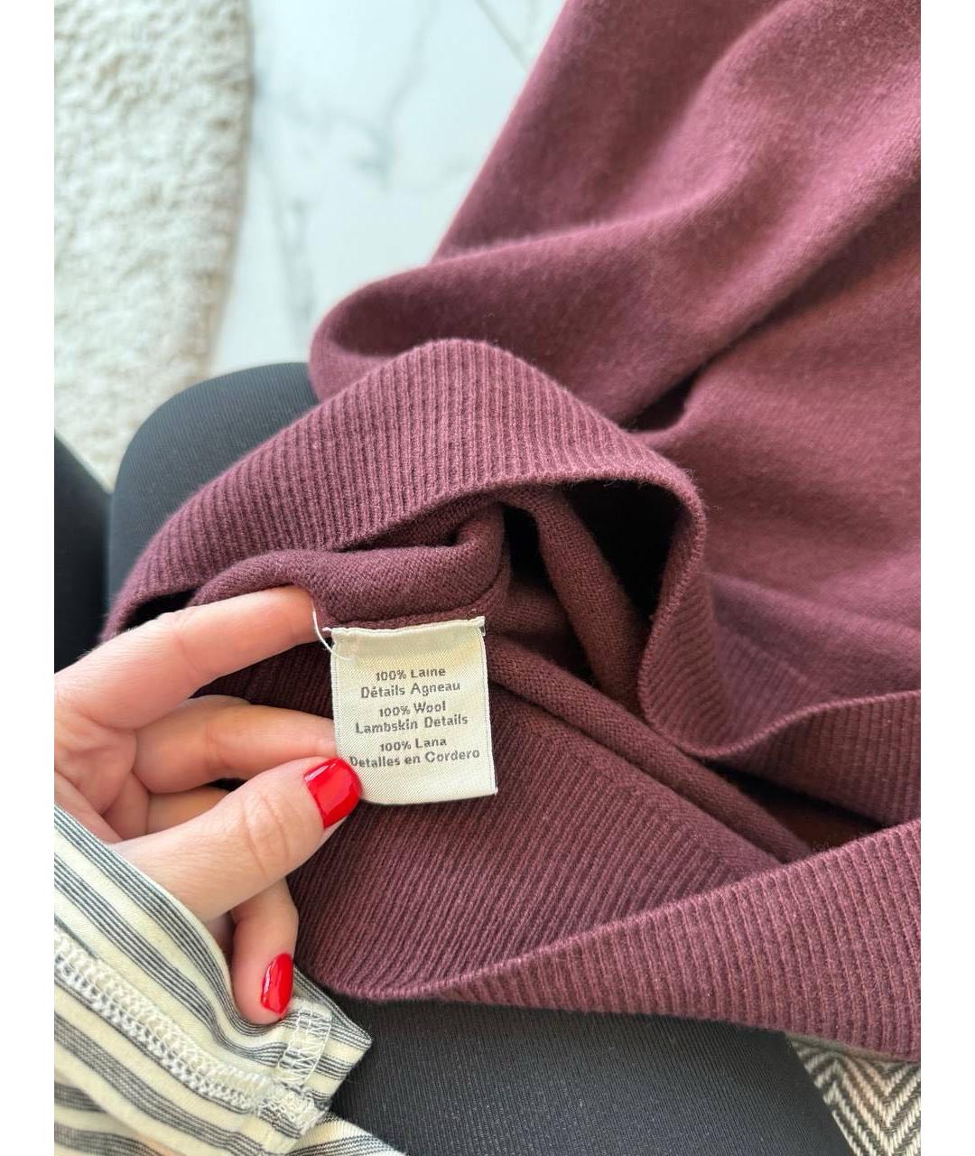 HERMES Бордовый джемпер / свитер, фото 3