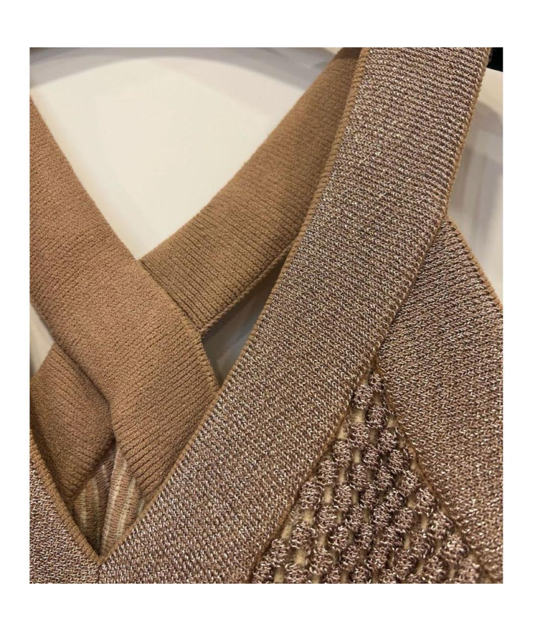 ALAIA Бежевое вискозное платье, фото 4