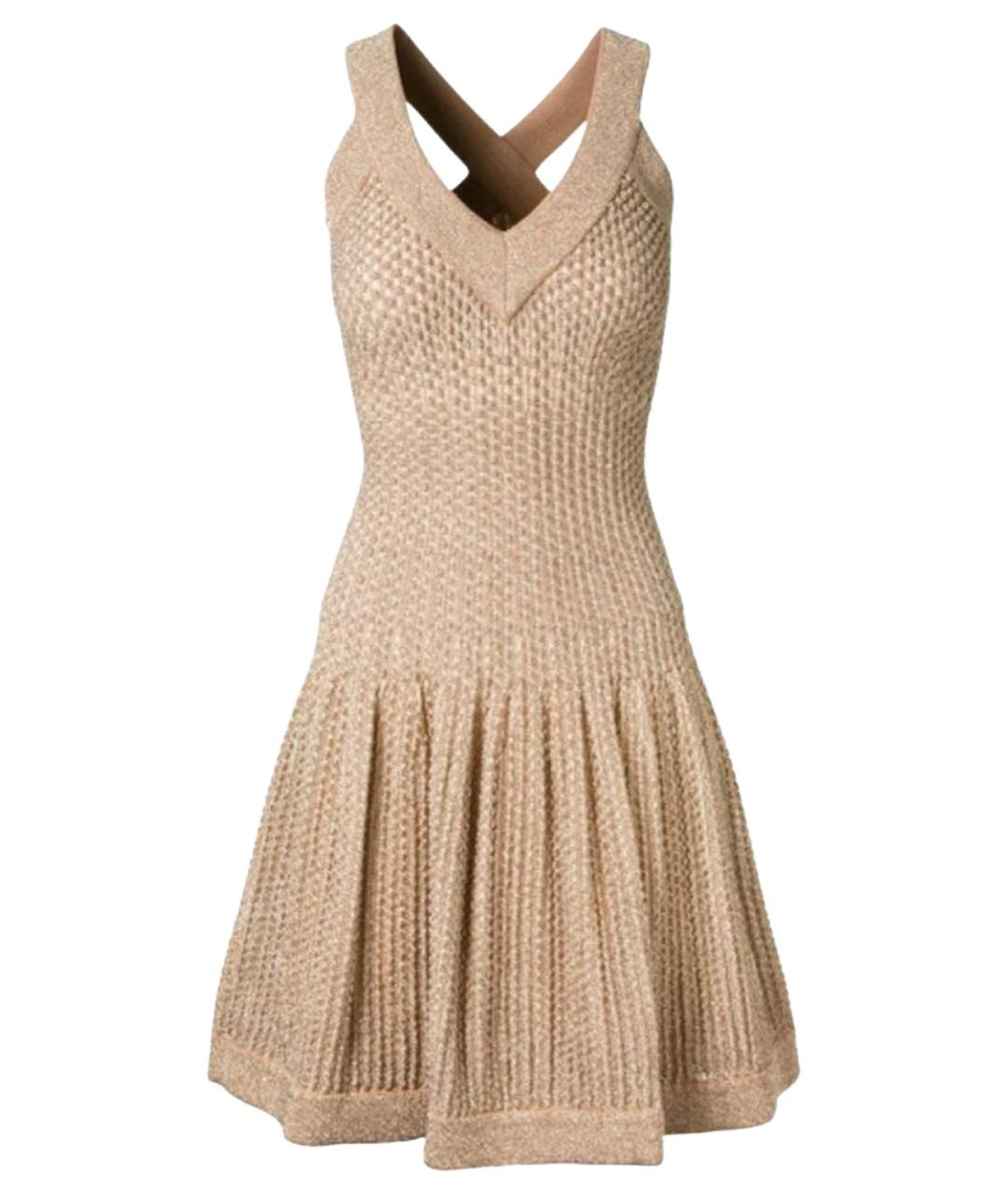 ALAIA Бежевое вискозное платье, фото 1