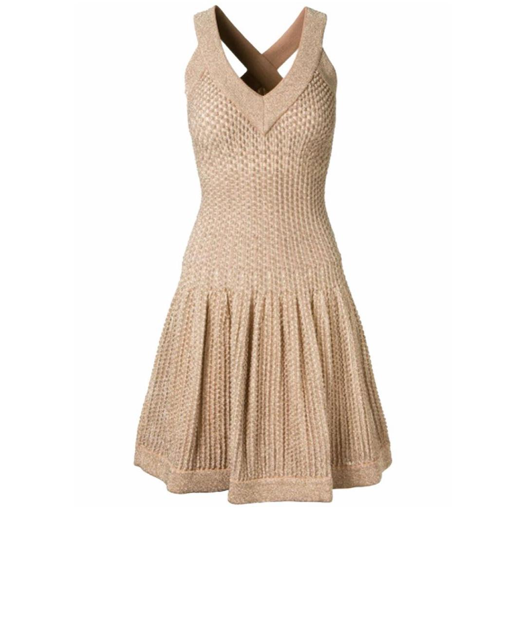 ALAIA Бежевое вискозное платье, фото 5