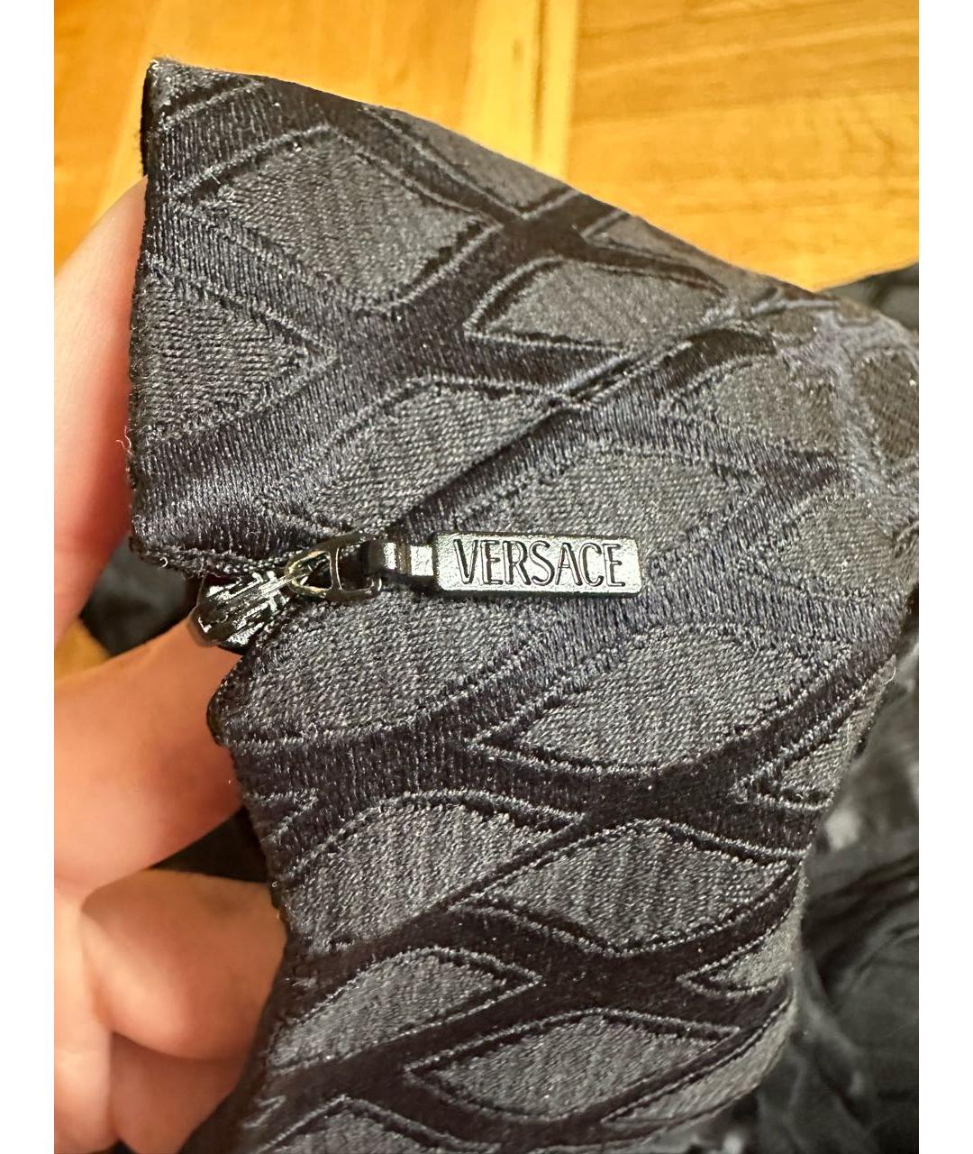 VERSACE Черное шелковое вечернее платье, фото 3