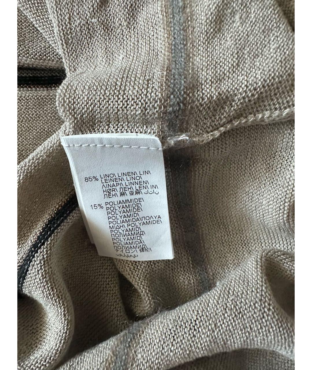 BRUNELLO CUCINELLI Бежевый льняной джемпер / свитер, фото 4