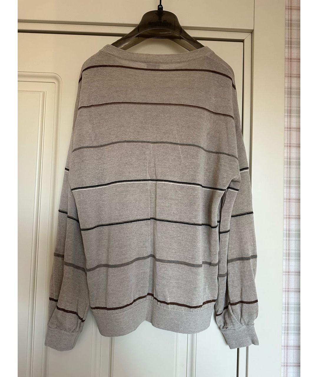 BRUNELLO CUCINELLI Бежевый льняной джемпер / свитер, фото 2