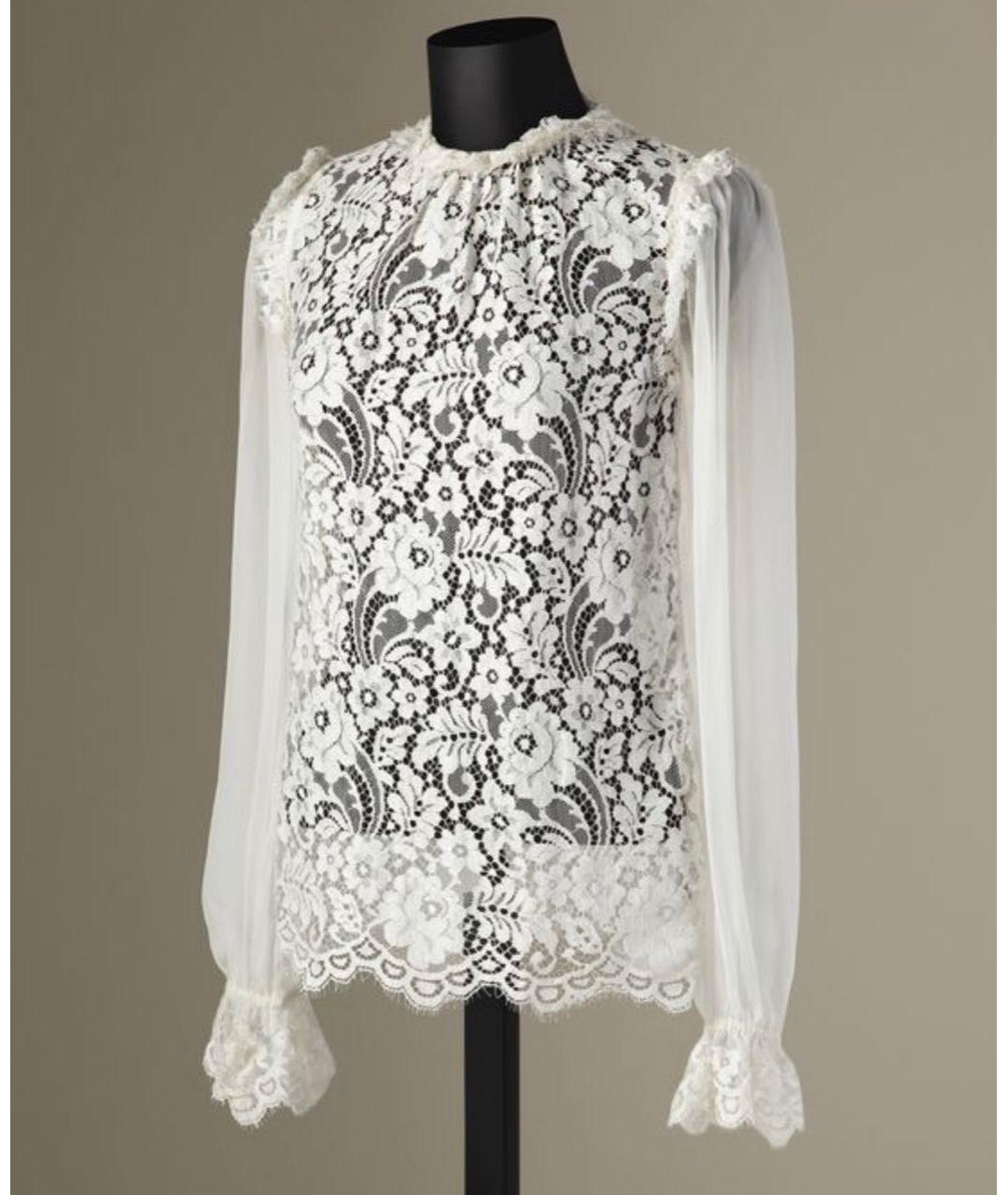 DOLCE&GABBANA Белая шелковая блузы, фото 2