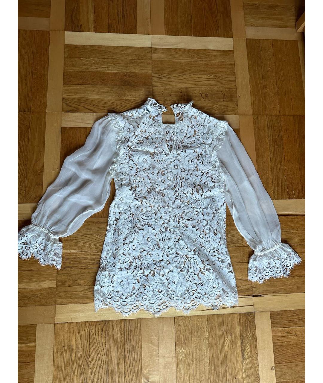 DOLCE&GABBANA Белая шелковая блузы, фото 3