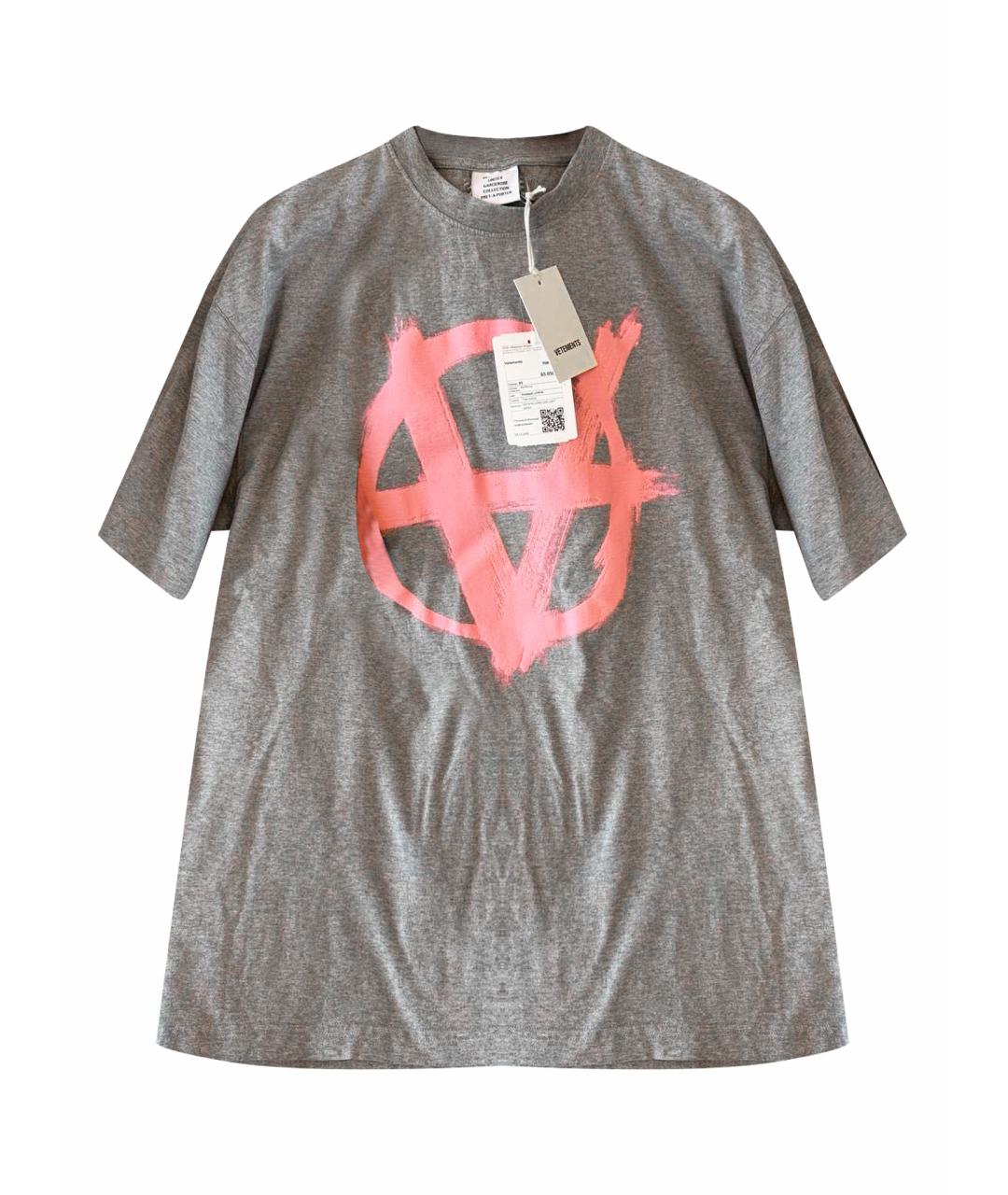 VETEMENTS Серая футболка, фото 1
