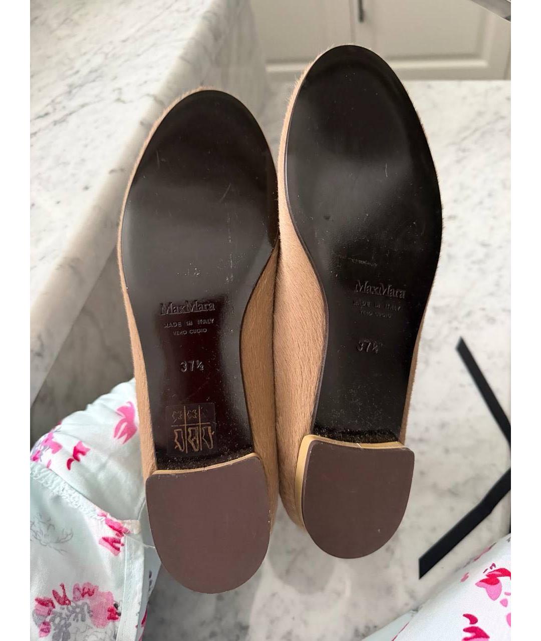 MAX MARA Бежевые балетки, фото 3