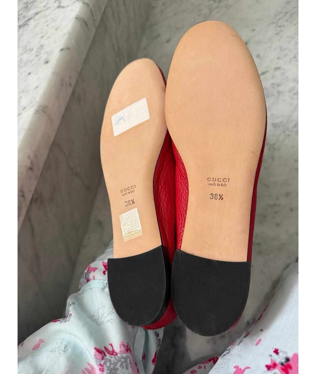 GUCCI Красные балетки, фото 3