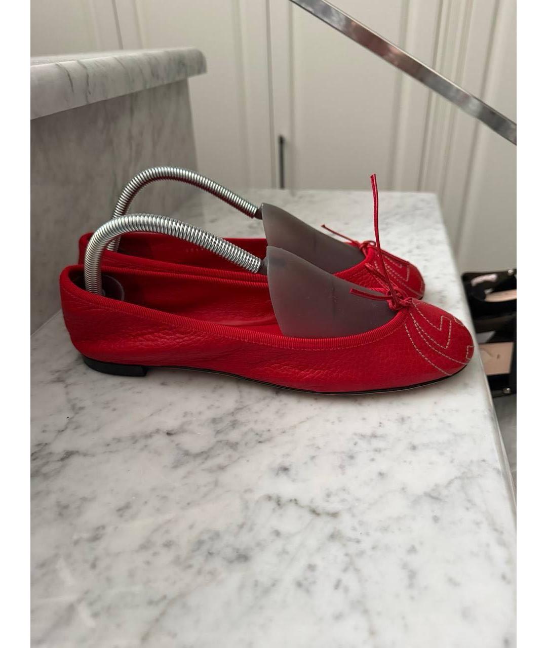 GUCCI Красные балетки, фото 4