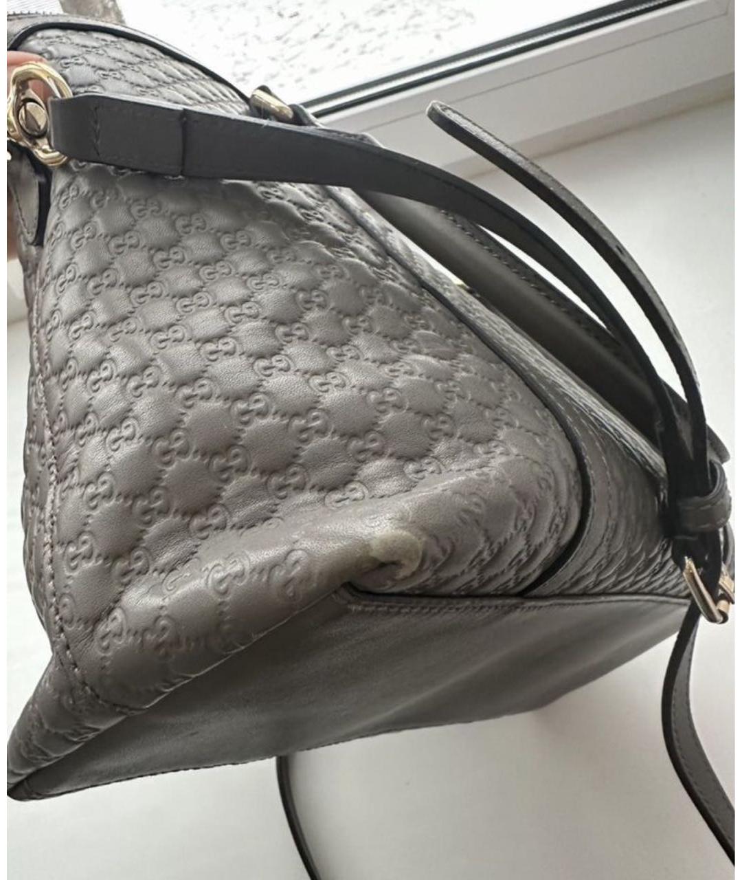 GUCCI Антрацитовая кожаная сумка с короткими ручками, фото 2