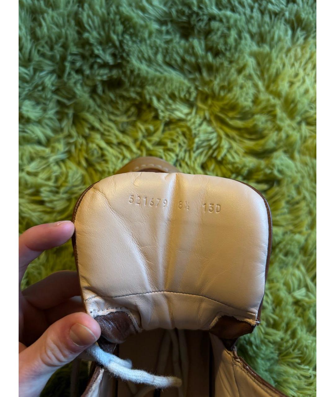 GUCCI Коричневые замшевые высокие кроссовки / кеды, фото 5