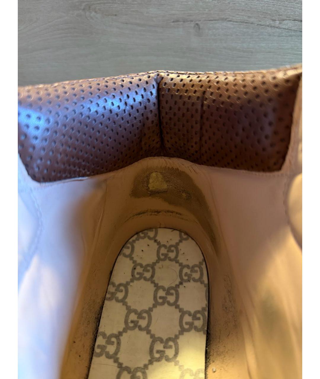 GUCCI Коричневые замшевые высокие кроссовки / кеды, фото 6