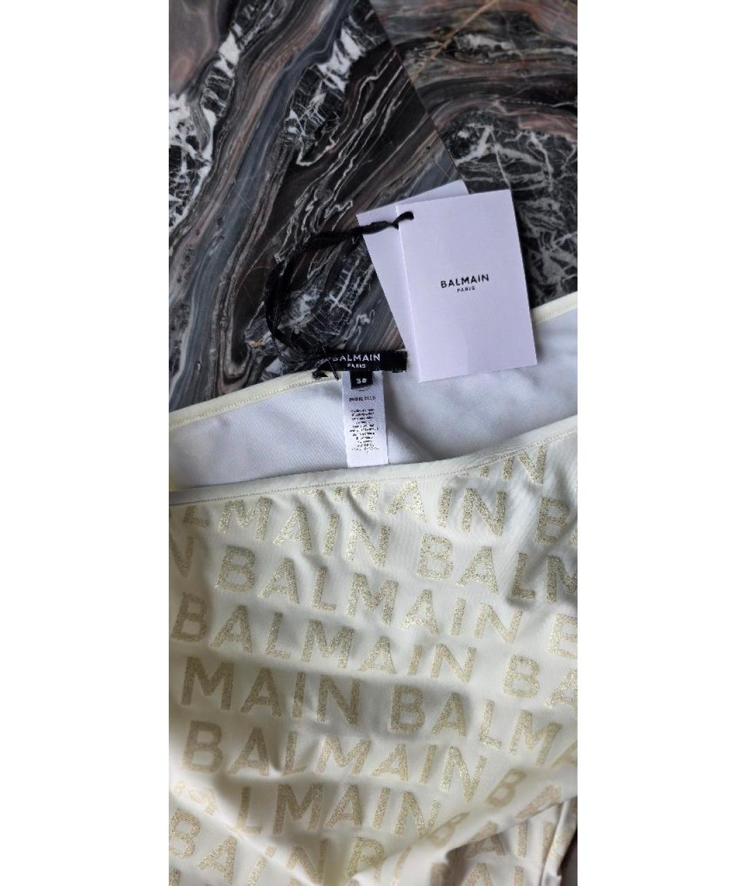 BALMAIN Бежевый полиамидовый купальник, фото 4
