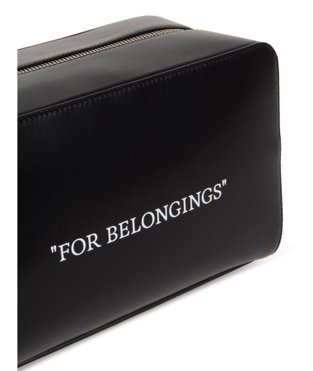 OFF-WHITE Черная кожаная барсетка, фото 4