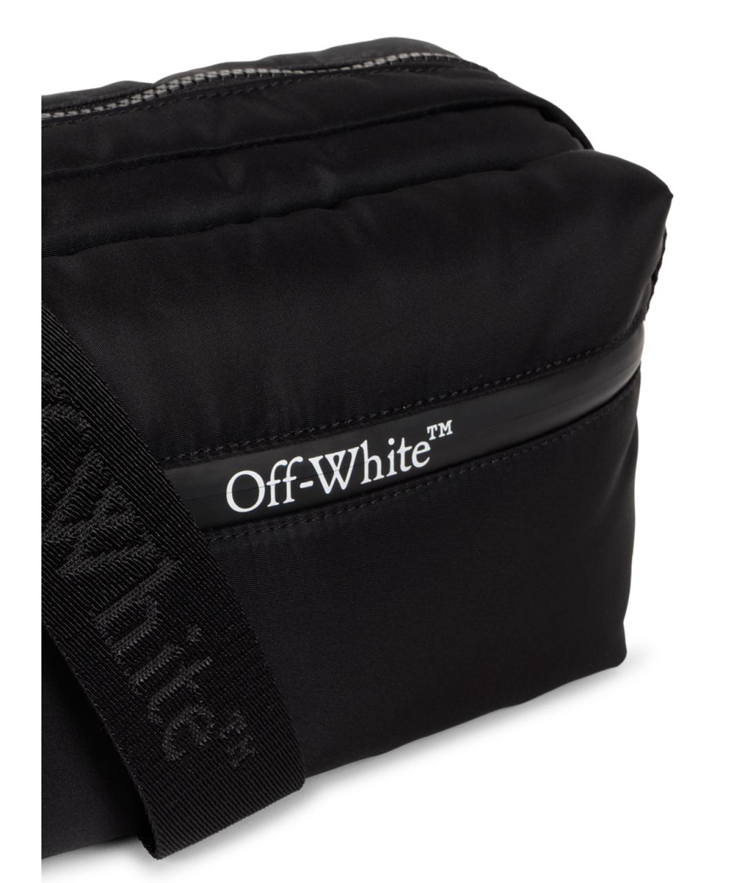 OFF-WHITE Черная кожаная барсетка, фото 8