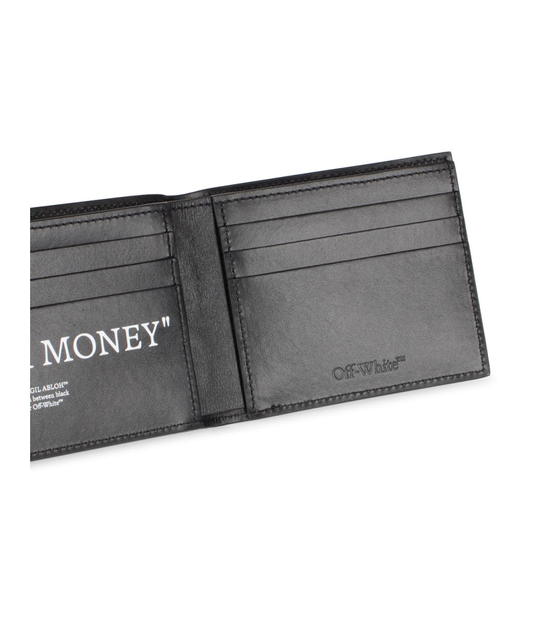 OFF-WHITE Черный кожаный кошелек, фото 3