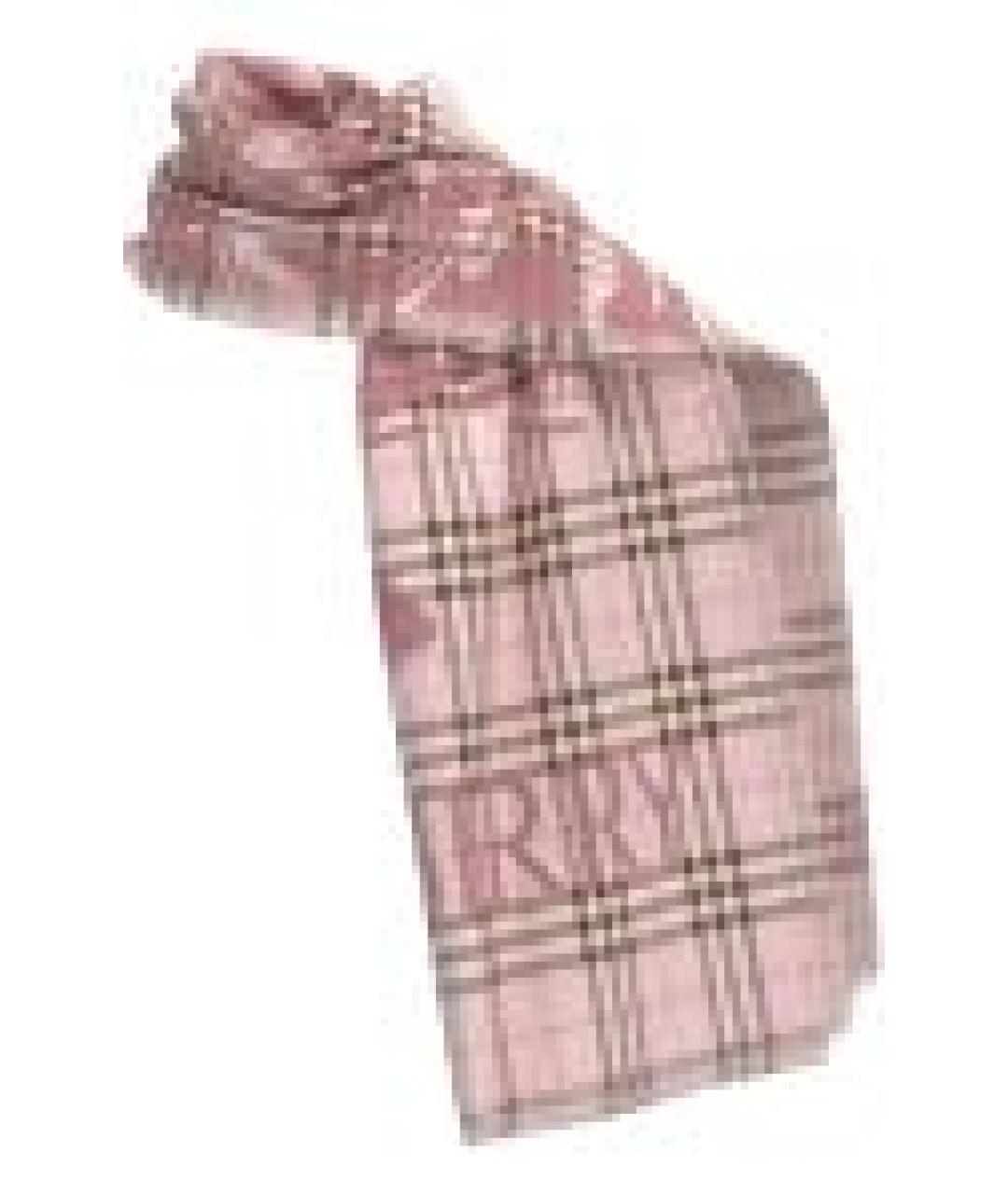 BURBERRY Розовый шерстяной шарф, фото 3