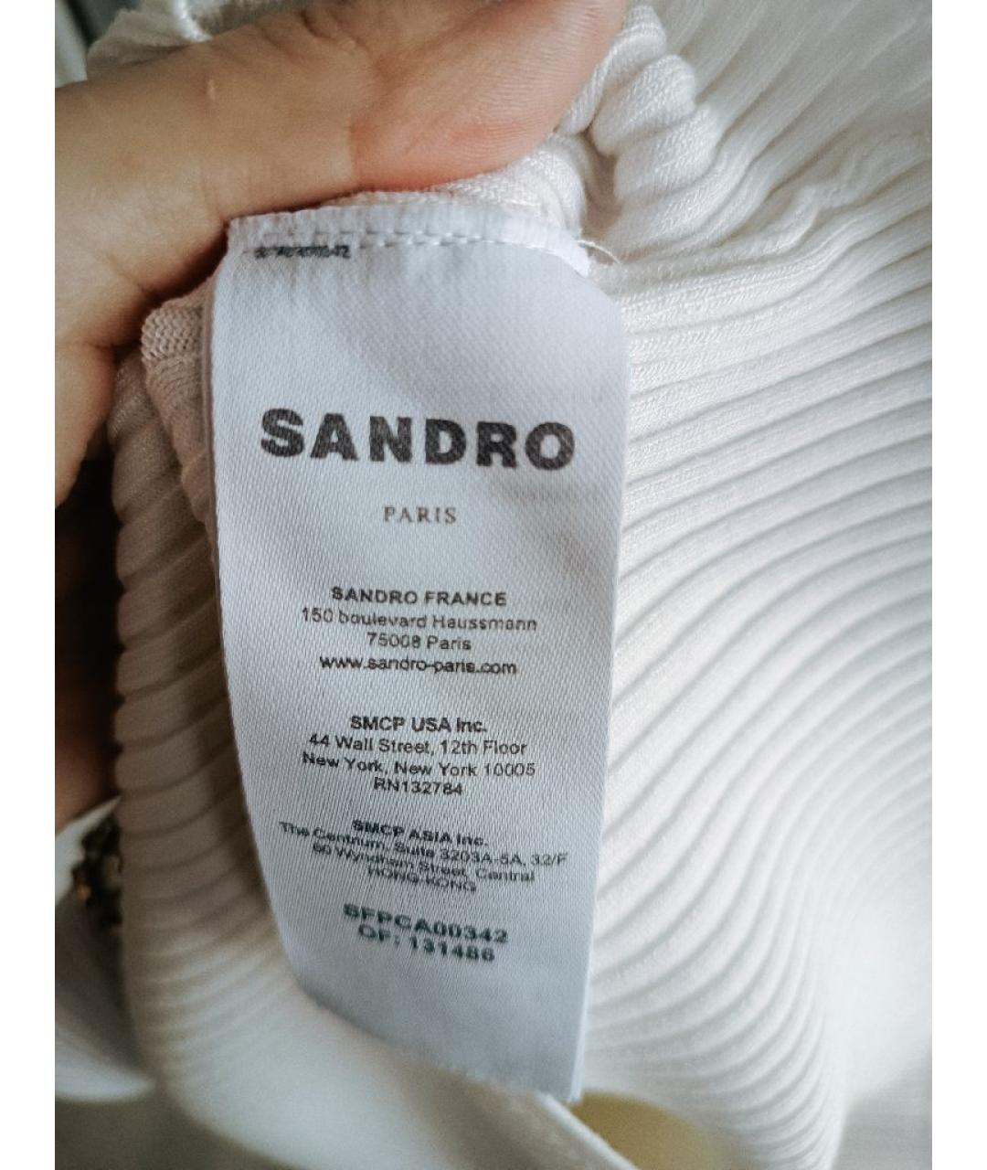 SANDRO Белая шерстяная майка, фото 5