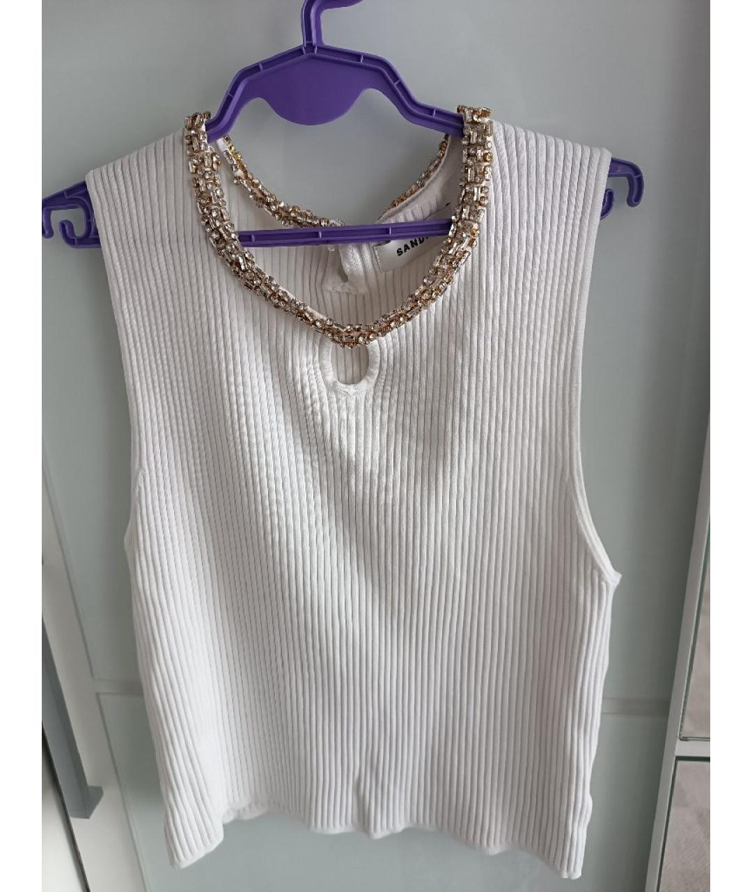 SANDRO Белая шерстяная майка, фото 2