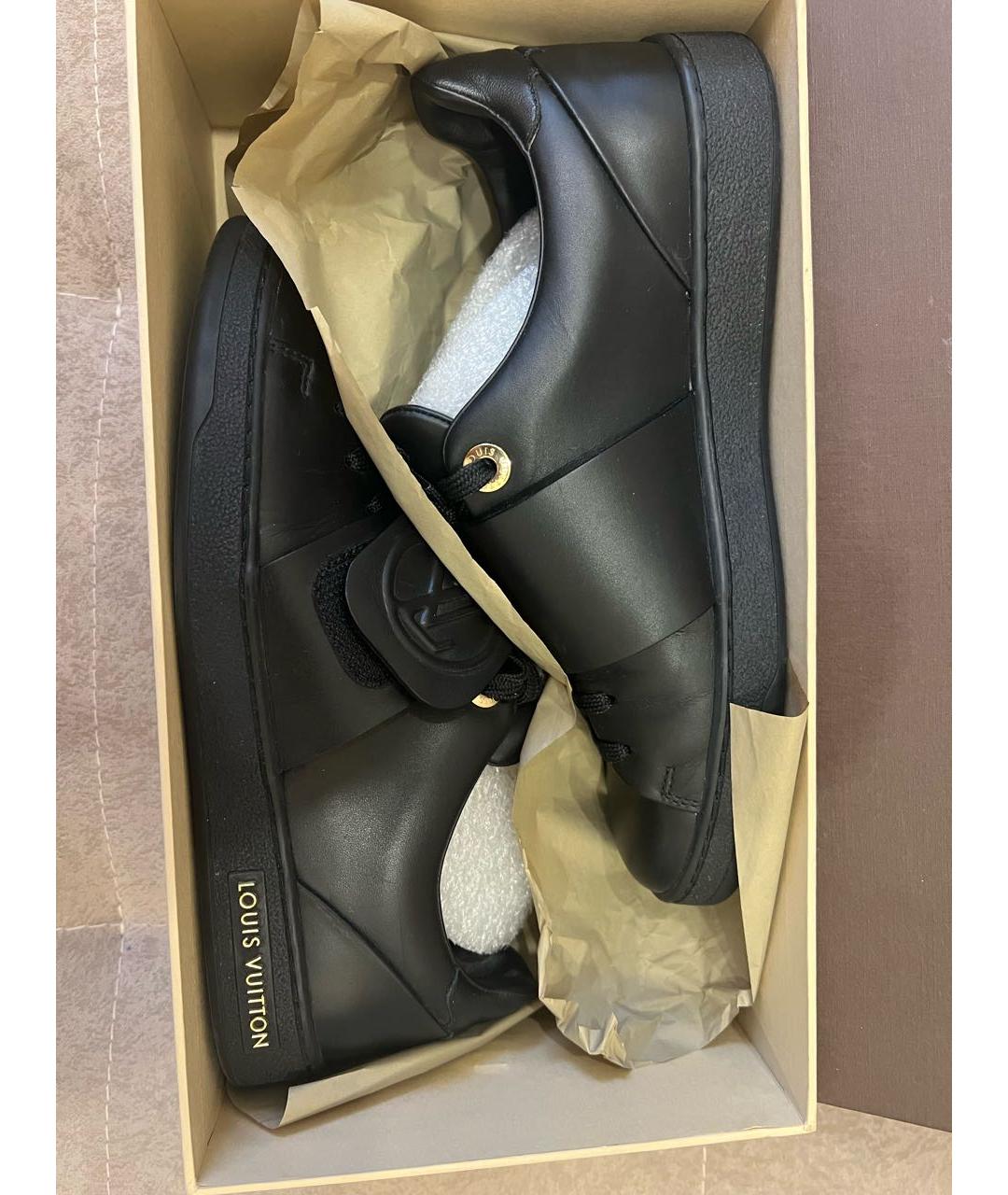 LOUIS VUITTON Черные кожаные кеды, фото 5