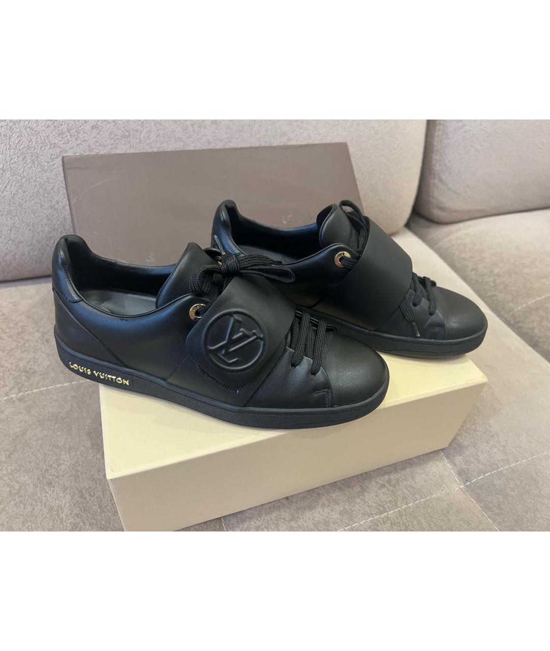 LOUIS VUITTON Черные кожаные кеды, фото 6