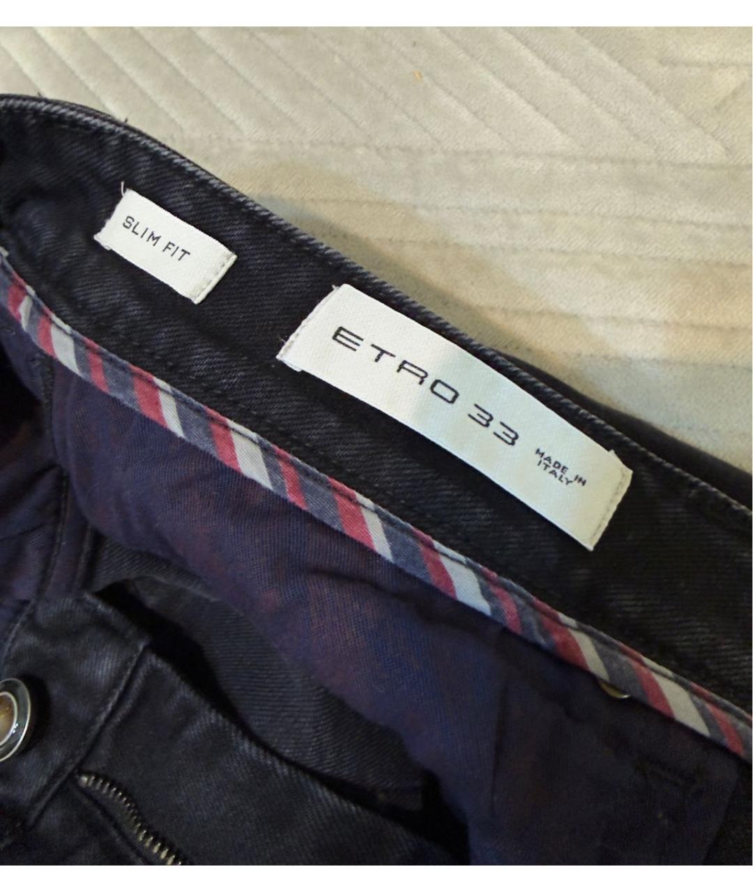 ETRO Черные хлопковые прямые джинсы, фото 5