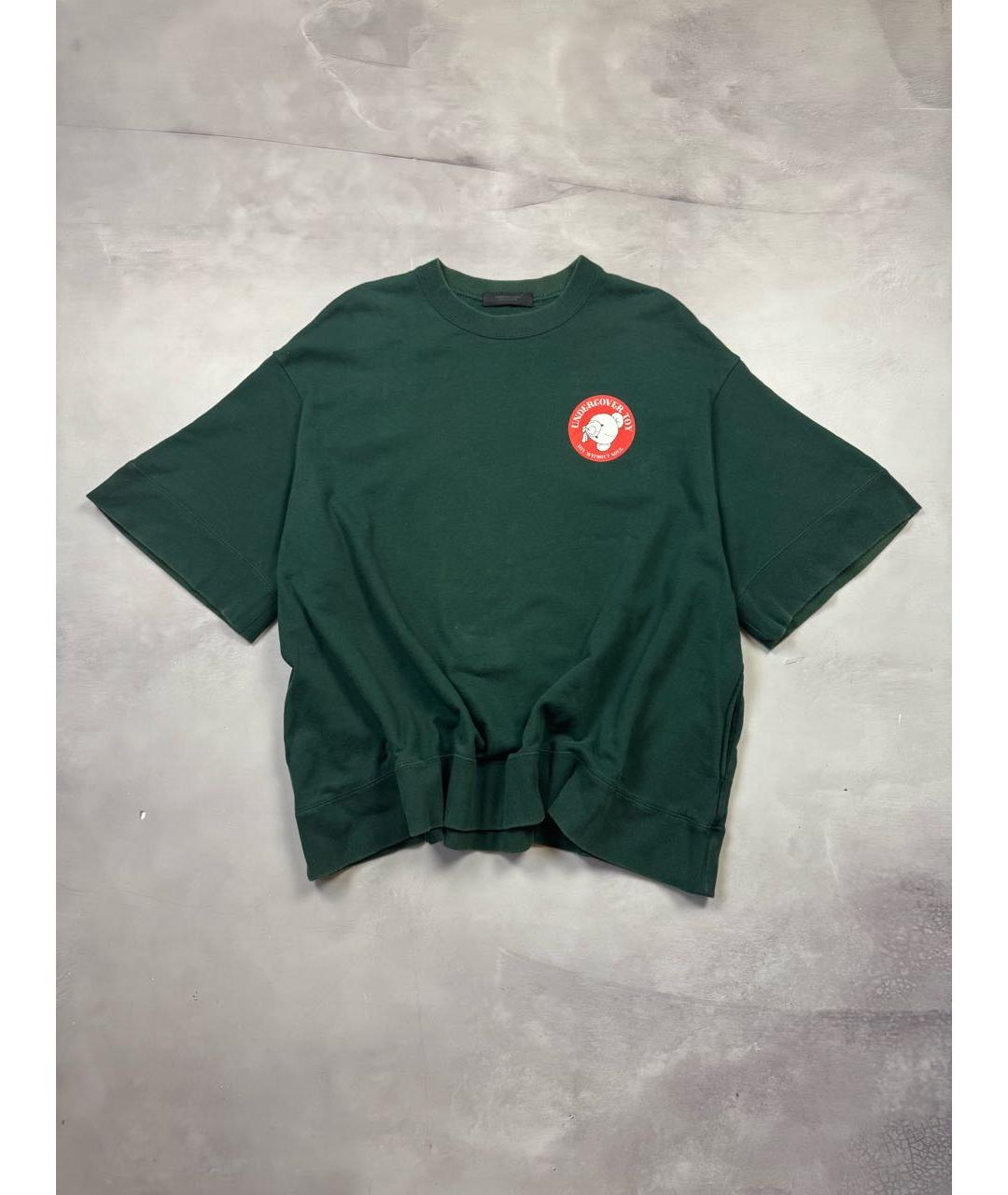UNDERCOVER Зеленая хлопковая футболка, фото 9