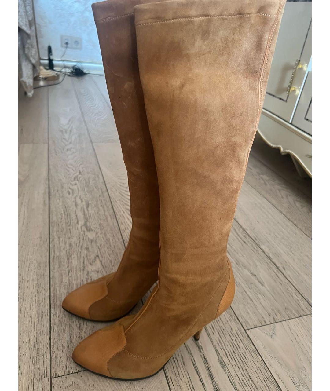 Principe di Bologna Бежевые замшевые сапоги, фото 2