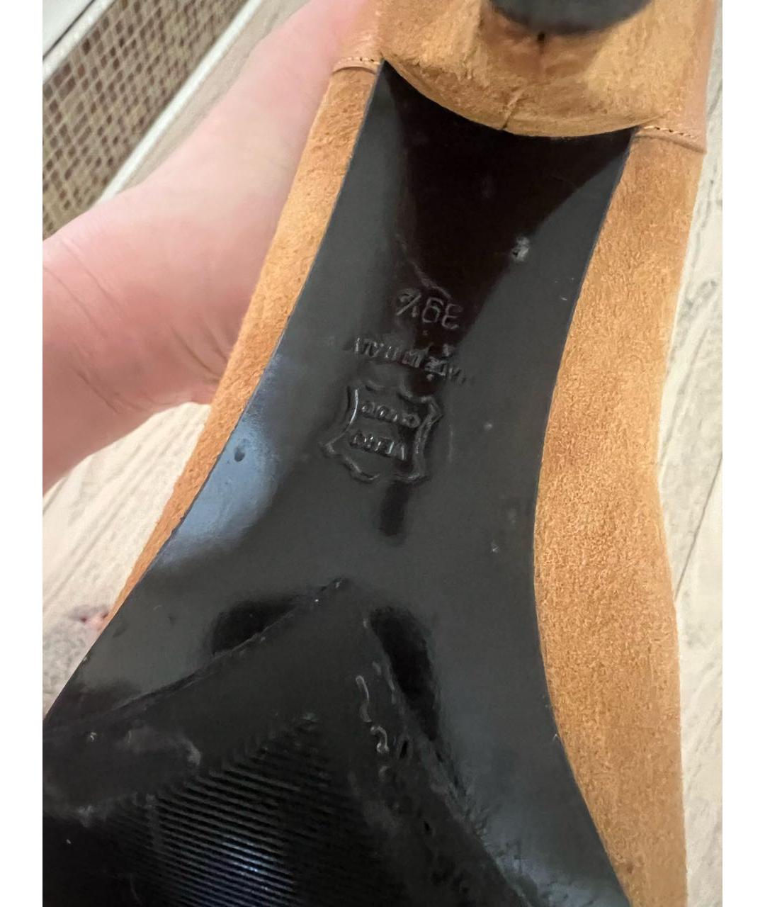 Principe di Bologna Бежевые замшевые сапоги, фото 5