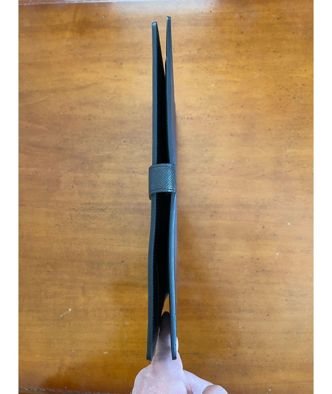 LOUIS VUITTON Черная кожаная папка для документов, фото 2