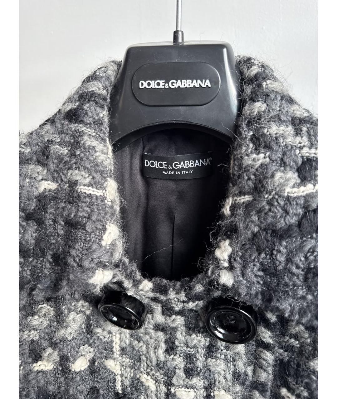 DOLCE&GABBANA Серое шерстяное пальто, фото 3