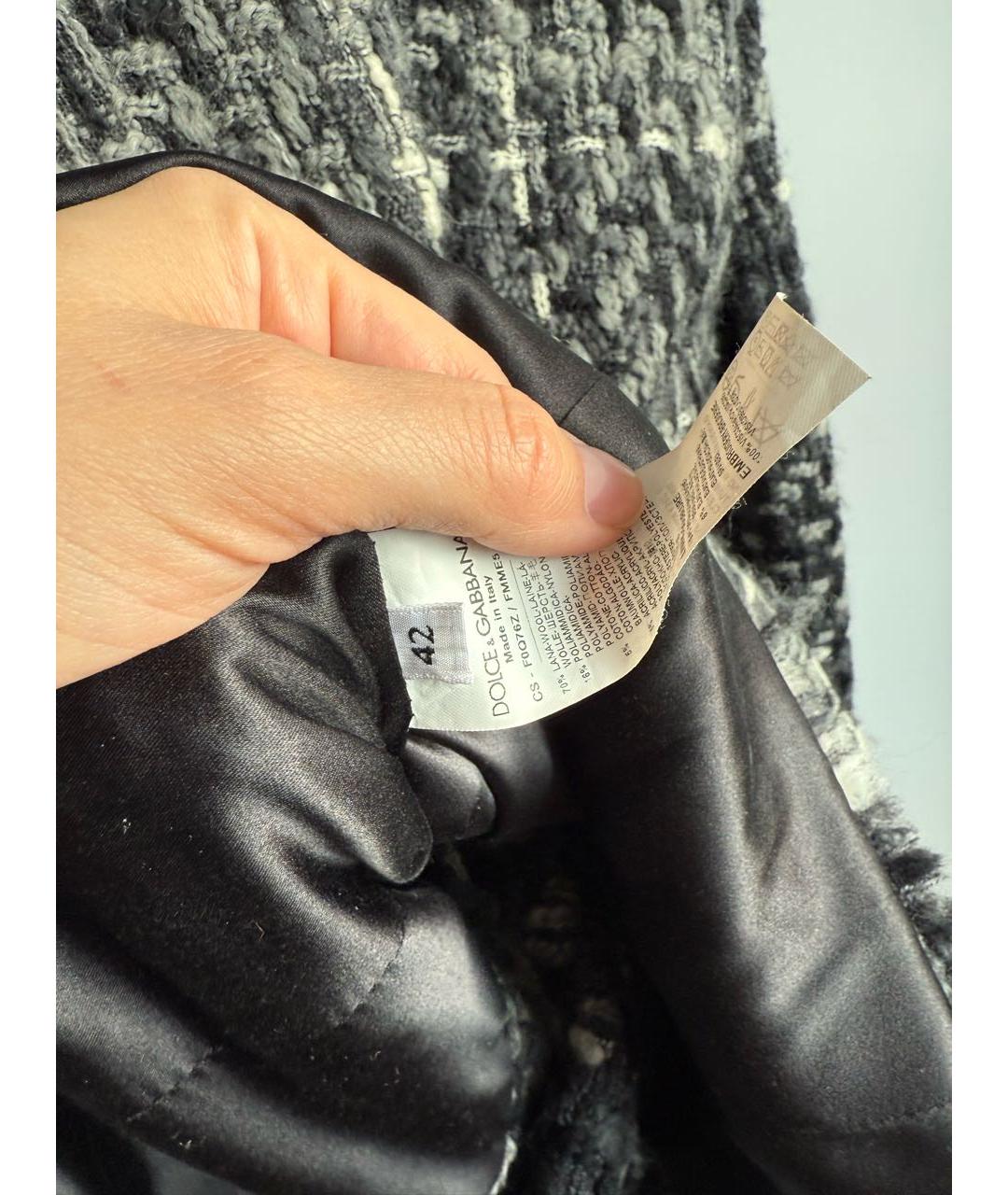 DOLCE&GABBANA Серое шерстяное пальто, фото 4
