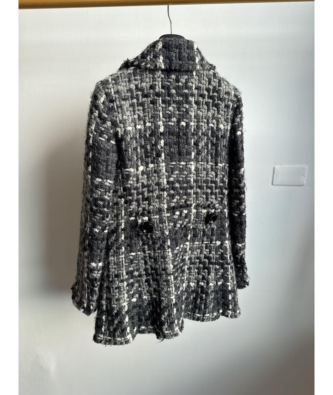 DOLCE&GABBANA Серое шерстяное пальто, фото 2