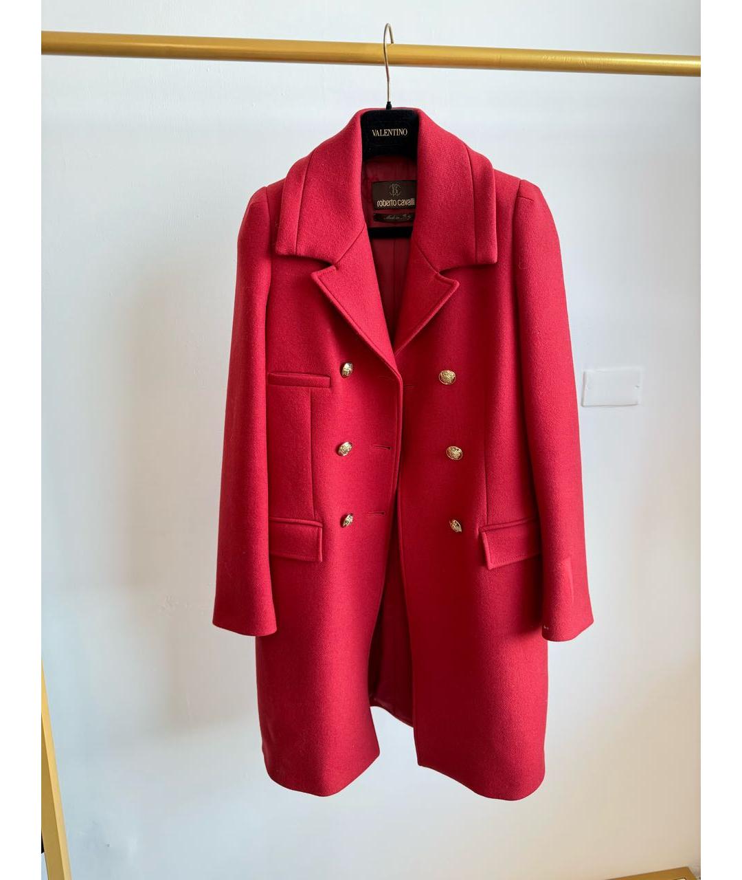ROBERTO CAVALLI Красное шерстяное пальто, фото 6