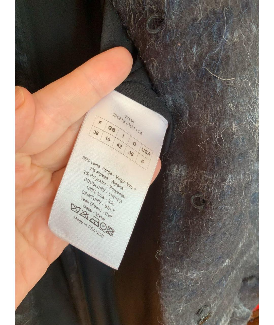 CHRISTIAN DIOR Темно-синее шерстяное пальто, фото 3