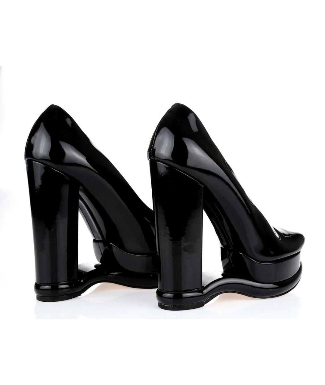 DOLCE&GABBANA Черные босоножки из лакированной кожи, фото 2