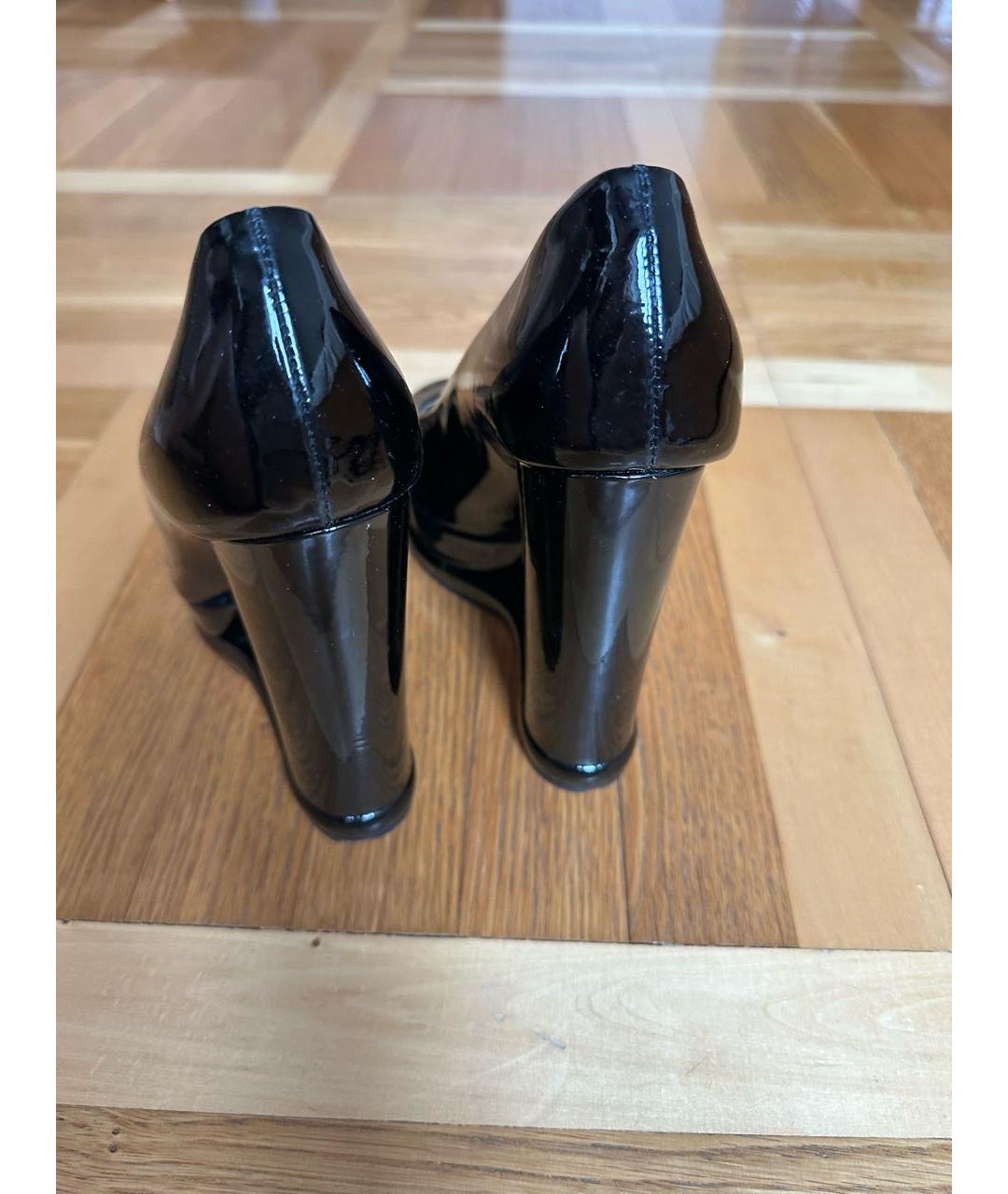 DOLCE&GABBANA Черные босоножки из лакированной кожи, фото 5