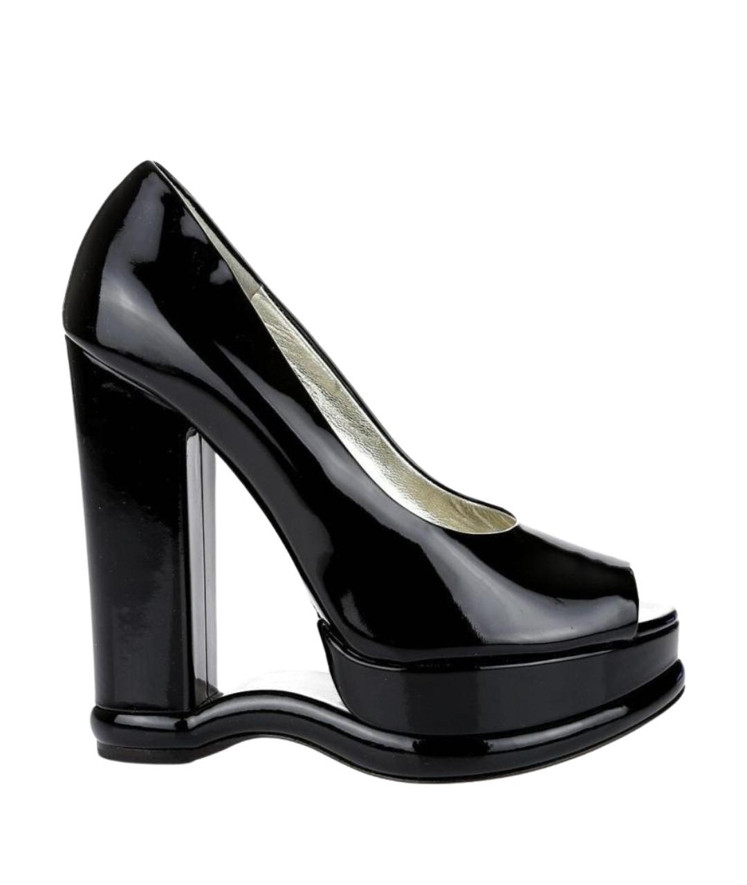 DOLCE&GABBANA Черные босоножки из лакированной кожи, фото 8